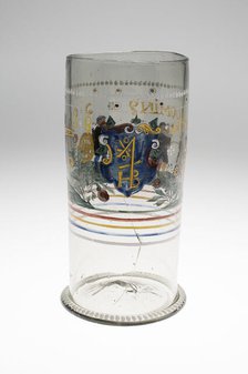 Large Beaker (Humpen), Bohemia, 1608. Creator: Bohemia Glass.