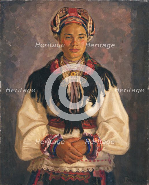 Woman from Pohronie in Mourning, 1933. Creator: Stefan Polkorab.