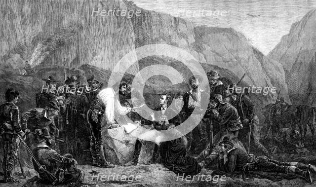 "Brigands and Captives" by Layraud, in the French Gallery, International Exhibition, 1871. Creator: Unknown.