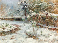 October snow, motiv from the garden of castle Hartenstein, 1926. Creator: Wisinger-Florian, Olga (1844-1926).