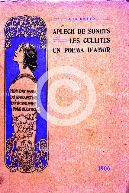 Cover of the works 'Aplech of sonets, Les Cullites, Un poema d'amor', work and drawing by Alexand…
