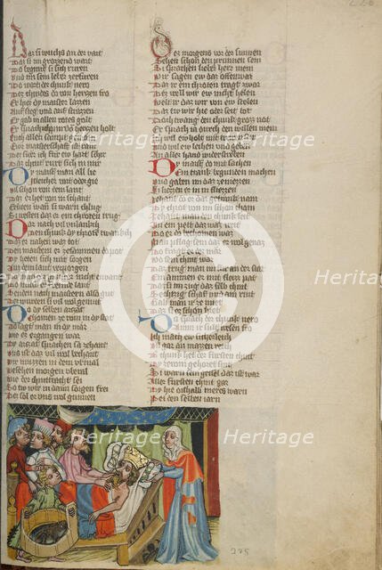 Nero Giving Birth to a Toad; Weltchronik, about 1400-1410. Creator: Unknown.