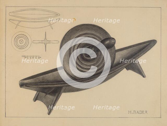 Coffee Grinder, c. 1936. Creator: Herman Bader.