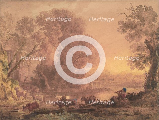 Arcadian Landscape, 1820-42. Creator: George Barret the Younger.