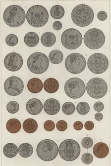 Coins minted by Kings of Madrid. Philip V, Louis I, Ferdinand VI, Charles III, Charles IV, Ferdin…