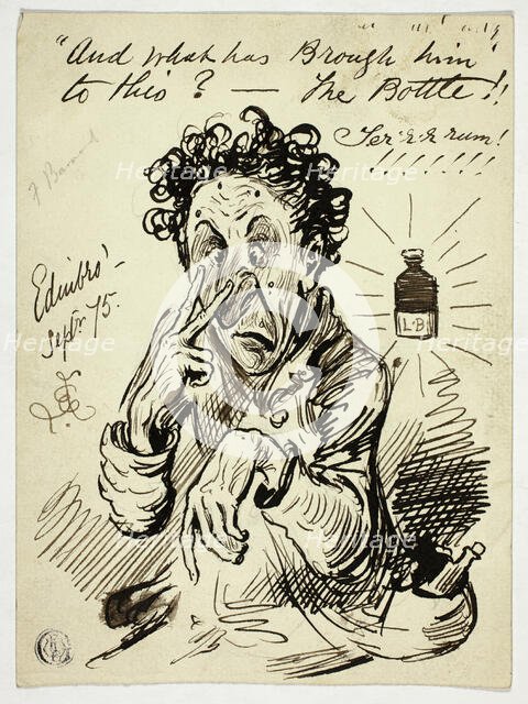And What has Brought [sic] Him to This?-The Bottle!!, 1875. Creator: Frederick Barnard.