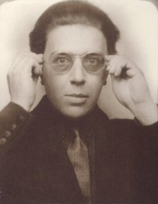 Andre Breton with glasses. Artist: Anonymous  