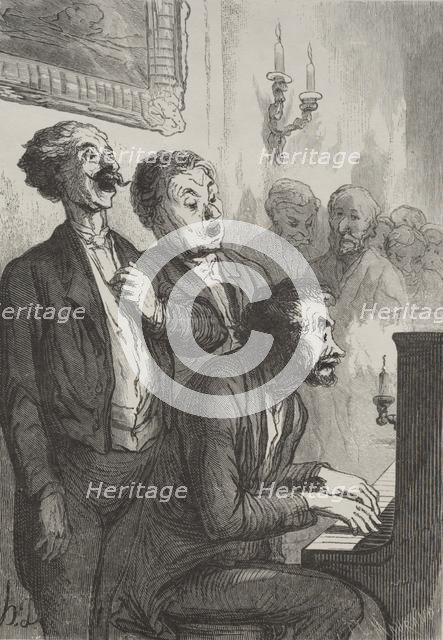 The Singers: The Singers in the Salon. Creator: Honoré Daumier (French, 1808-1879).