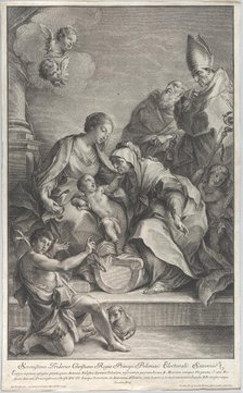 The Virgin and Child with Saints Anne, John the Baptist, Zeno, and Anthony, 1739. Creator: Johann Jakob Frey the Elder.