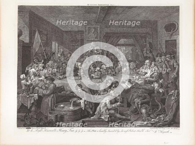 Four Prints of an Election: An Election Entertainment, Plate I, 1758. Creator: Hogarth, William (1697-1764).