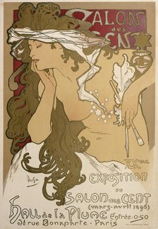 Poster for the XXth Exposition in the Salon des Cent, Paris, France, 1896.  Artist: Alphonse Mucha