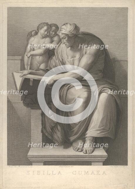 The Cumaean Sibyl after the fresco by Michelangelo in the Sistine Chapel, 1784-90. Creator: Giovanni Volpato.