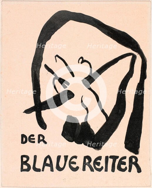 Study for the cover of the catalogue of the group of artists "Der Blaue Reiter (The Blue..., 1912. Creator: Kandinsky, Wassily Vasilyevich (1866-1944).