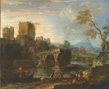Capriccio with the Broken Bridge. Creator: Carlevaris, Luca (1663-1730).
