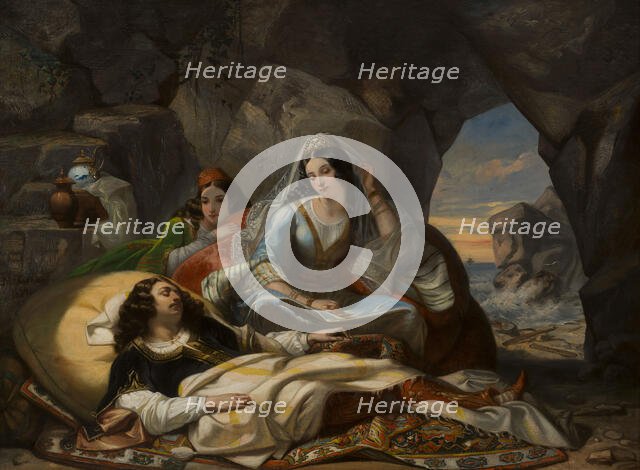 Don Juan and Haidee, 1839. Creator: Marcel Saunier.