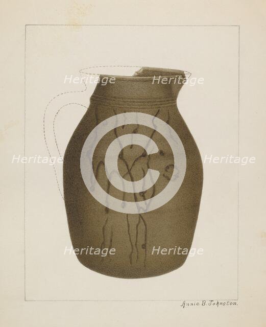 Stoneware Jar, c. 1937. Creator: Annie B Johnston.