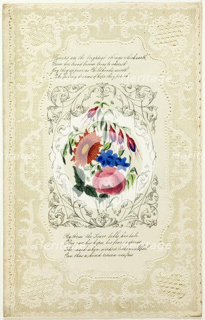 Flowers are the Brightest Things (valentine), 1855/60. Creator: George Kershaw.