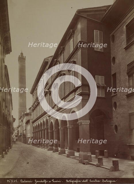 Gandolfi and Lucini Palaces, Bologna, between 1880-1890. Creator: Emilia.
