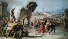 'The Procession of the Trojan Horse into Troy', c1760. Artist: Giovanni Battista Tiepolo