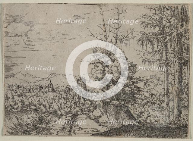 Landscape with Two Pines, 1522-1525. Creator: Albrecht Altdorfer (German, c. 1480-1538).
