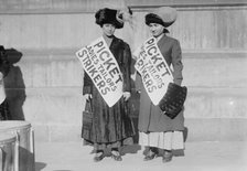 Women strike pickets from Ladies Tailors, New York, 1910. Creator: Bain News Service.