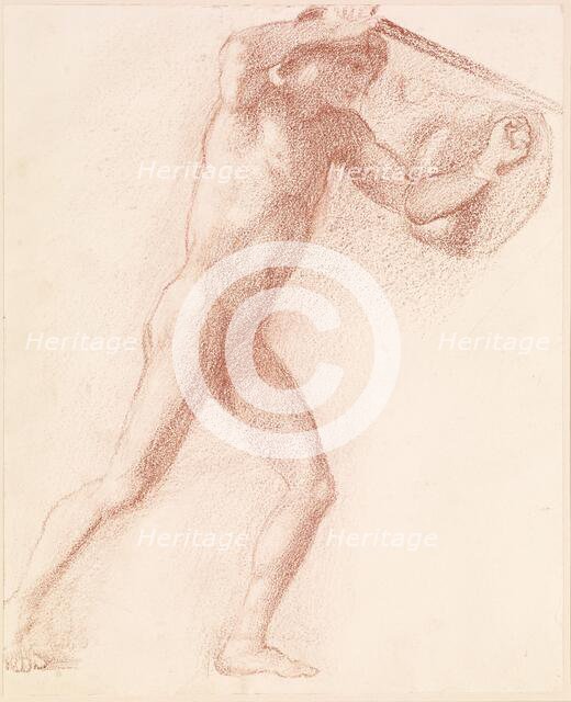 St George Series - Male Nude - Study of St George for 'St George slaying the Dragon', 1865. Creator: Sir Edward Coley Burne-Jones.