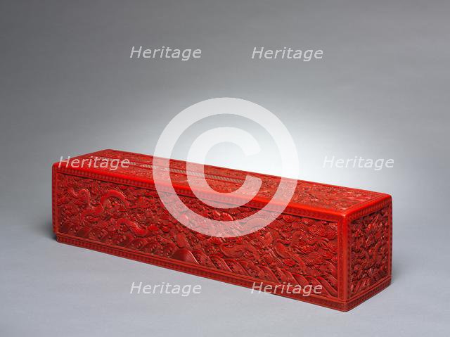 Carved Lacquer Scroll Box, 1736-95. Creator: Unknown.