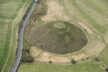 Silbury Hill, a large late Neolithic monumental mound, near Avebury, Wiltshire, 2019. Creator: Damian Grady.