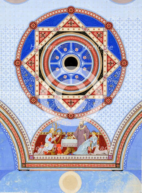 Ottawa Opera House, Ottawa, Illinois, Wall Stencil Design, c. 1875. Creator: Peter Bonnett Wight.