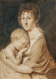 Self-portrait with son Johann August (1792-1870), c1794. Creator: Krafft (1764-1825).