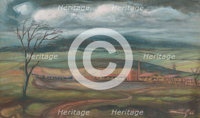 Brick factory near Kosice, 1948. Creator: Peter Konecný.