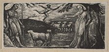 Thenot Remonstrates with Colinet, Lightfoot in the Background, from Thornton's Pastorals o..., 1821. Creator: William Blake.