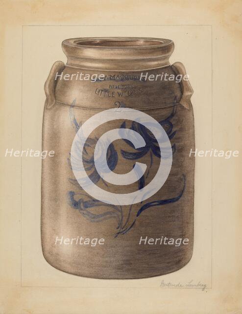 Jar, c. 1936. Creator: Gertrude Lemberg.