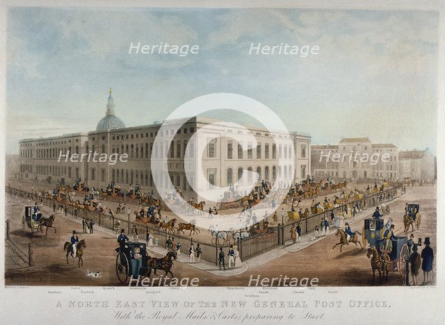 General Post Office, City of London, 1830. Artist: Henry Pyall