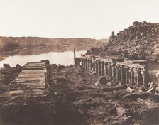 Ile de Fileh (Philæ), Vue Génèrale Prise du Point I, Sur La Plateforme du Pylône, 1851-52. Creator: Félix Teynard.