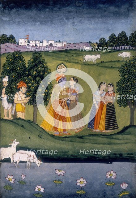 Prince and princess courting, (c18th century?). Creator: Unknown.