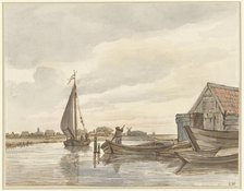 Boats on a canal, 1776-1822. Creator: Jan Hulswit.