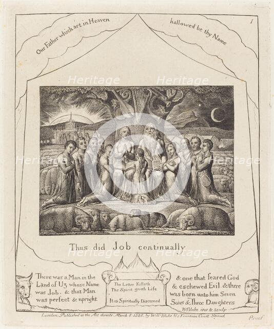 Job and His Family, 1825. Creator: William Blake.