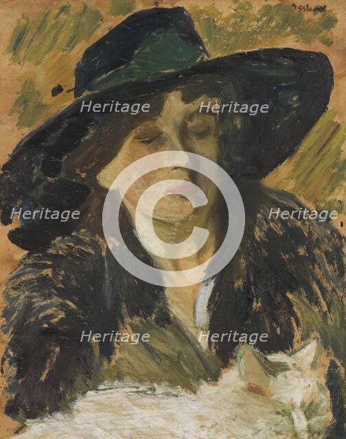 Lady in a Black Hat, c1900s. Creator: Helmer Osslund.