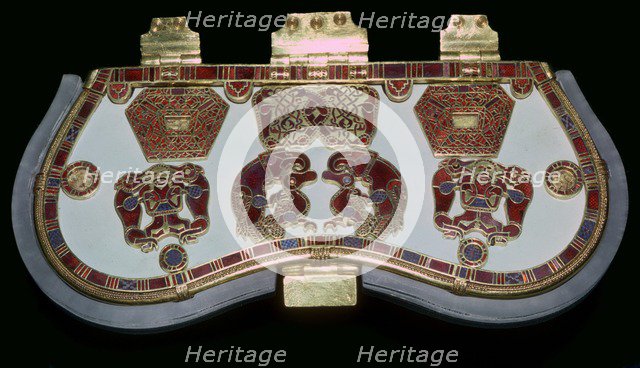 Purse lid from the ship-burial at Sutton Hoo, Suffolk, early 7th century. Artist: Unknown