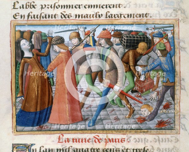 Massacre of the inhabitants of Paris, May 1413, (1484). Artist: Unknown