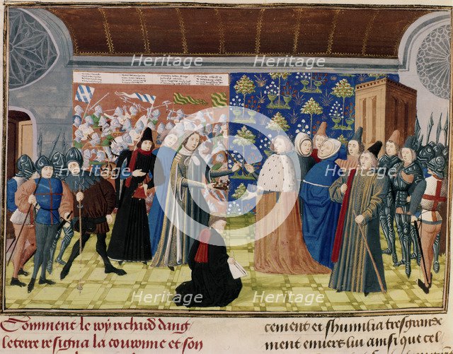 Richard II surrendering the crown, 1399. Artist: Unknown