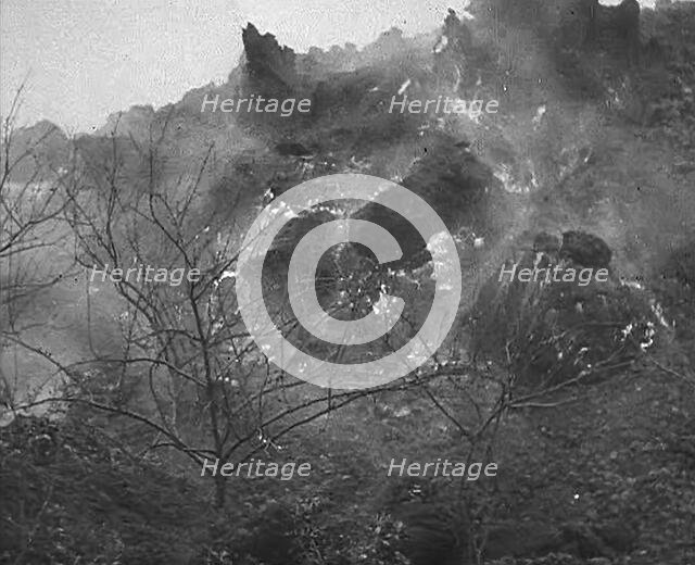 Lava Flowing from the Eruption of Mount Vesuvius, 1943-1944. Creator: British Pathe Ltd.