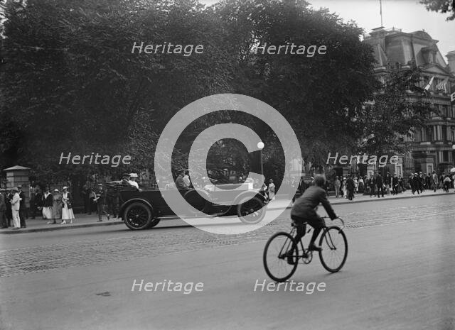 Woodrow Wilson And Wife Leaving The White House, Washington, D.C., 1917 or 1918. Creator: Harris & Ewing.