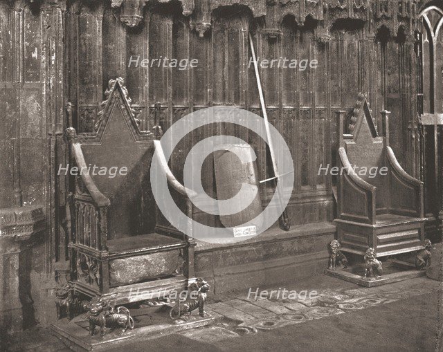The Coronation Chair in Westminster Abbey, London, 1894. Creator: Unknown.