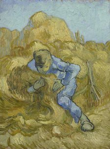 The Sheaf-Binder (after Millet) , 1889. Creator: Gogh, Vincent, van (1853-1890).