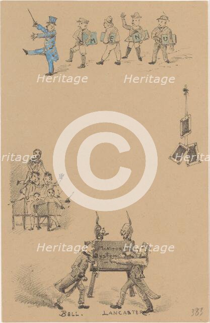 Menu card with teachers and students, 1878-1917. Creator: Theo van Hoytema.