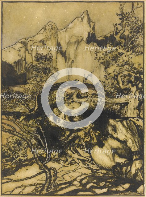 Thor's Journey to the Land of the Giants, 1901. Artist: Rackham, Arthur (1867-1939)