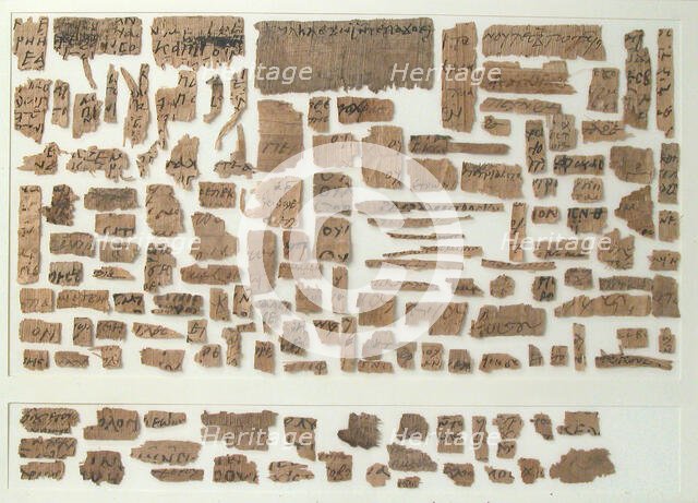 Papyri Fragments, Coptic, 7th century. Creator: Unknown.
