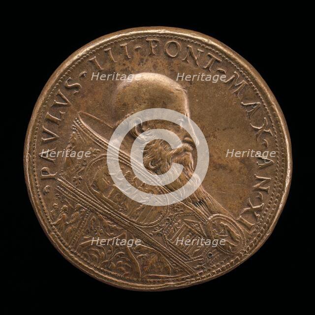 Paul III (Alessandro Farnese, 1468-1549), Pope 1534 [obverse], c. 1545/1550. Creator: Alessandro Cesati.